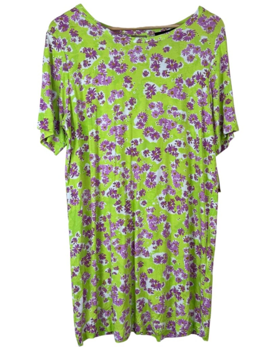 Sanctuary NEW Night Gown Size M Lime Green Lavender Floral Loungewear Sleepwear